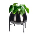 Osłona na doniczkę doniczki osłonka na stojaku metalowa czarna 22x21cm VILDE 312343-M