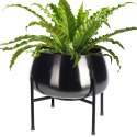Osłona na doniczkę doniczki osłonka na stojaku metalowa czarna 28x26cm VILDE 312343-D