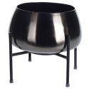 Osłona na doniczkę doniczki osłonka na stojaku metalowa czarna 28x26cm VILDE 312343-D