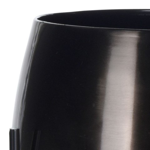 Osłona na doniczkę doniczki osłonka na stojaku metalowa czarna 28x26cm VILDE 312343-D