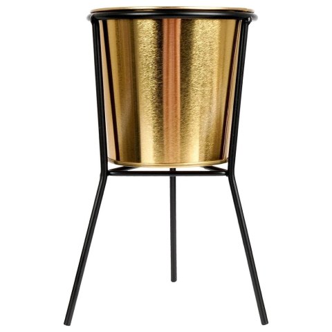 Osłona na doniczkę doniczki osłonka na stojaku metalowa złota 20cm VILDE 569441