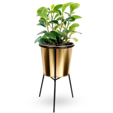 Osłona na doniczkę doniczki osłonka na stojaku metalowa złota 20cm VILDE 569441