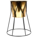 Osłona na doniczkę doniczki osłonka na stojaku metalowa złota 21.5cm VILDE 569443-M