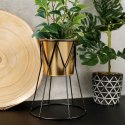 Osłona na doniczkę doniczki osłonka na stojaku metalowa złota 21.5cm VILDE 569443-M