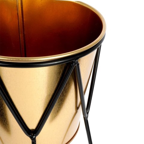 Osłona na doniczkę doniczki osłonka na stojaku metalowa złota 21.5cm VILDE 569443-M