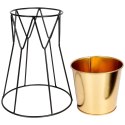 Osłona na doniczkę doniczki osłonka na stojaku metalowa złota 21.5cm VILDE 569443-M