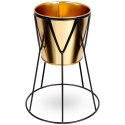 Osłona na doniczkę doniczki osłonka na stojaku metalowa złota 21.5cm VILDE 569443-M