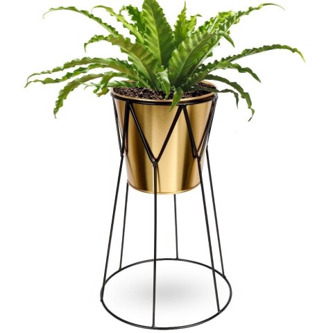 Osłona na doniczkę doniczki osłonka na stojaku metalowa złota 29cm VILDE 569443-D