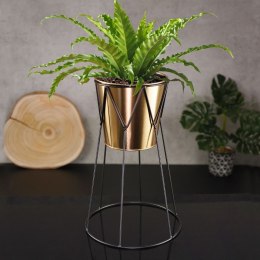Osłona na doniczkę doniczki osłonka na stojaku metalowa złota 29cm VILDE 569443-D