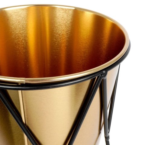 Osłona na doniczkę doniczki osłonka na stojaku metalowa złota 29cm VILDE 569443-D