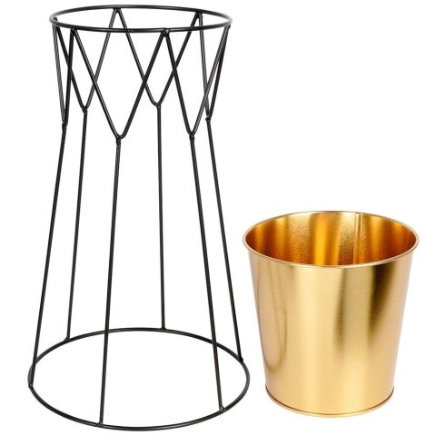 Osłona na doniczkę doniczki osłonka na stojaku metalowa złota 29cm VILDE 569443-D