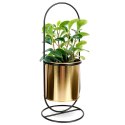 Osłona na doniczkę doniczki osłonka na stojaku metalowa złota 30.5cm VILDE 569440