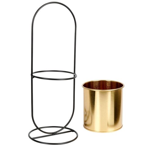 Osłona na doniczkę doniczki osłonka na stojaku metalowa złota 30.5cm VILDE 569440