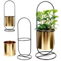 Osłona na doniczkę doniczki osłonka na stojaku metalowa złota 30.5cm VILDE 569440