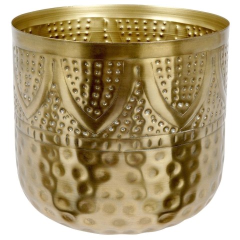 Osłona na doniczkę doniczki osłonka niska metalowa złota 19x18cm VILDE 569416