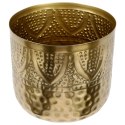 Osłona na doniczkę doniczki osłonka niska metalowa złota 19x18cm VILDE 569416