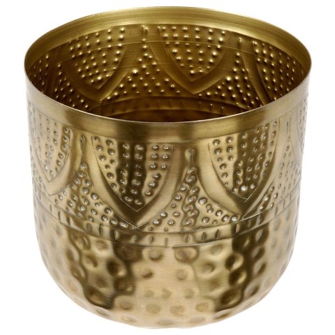 Osłona na doniczkę doniczki osłonka niska metalowa złota 19x18cm VILDE 569416