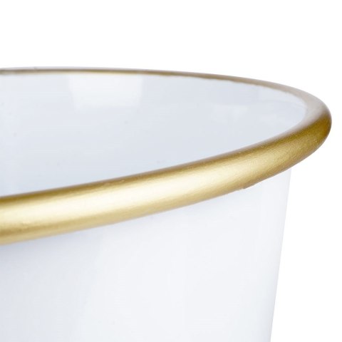 Osłona na doniczkę doniczki osłonka średnia metalowa biała świąteczny wzór 20.5x18cm VILDE 839252