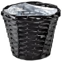 Osłona na doniczki osłonka wiklinowa doniczka czarna 25x20cm VILDE 339278