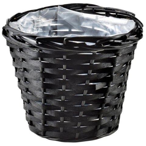 Osłona na doniczki osłonka wiklinowa doniczka czarna 25x20cm VILDE 339278