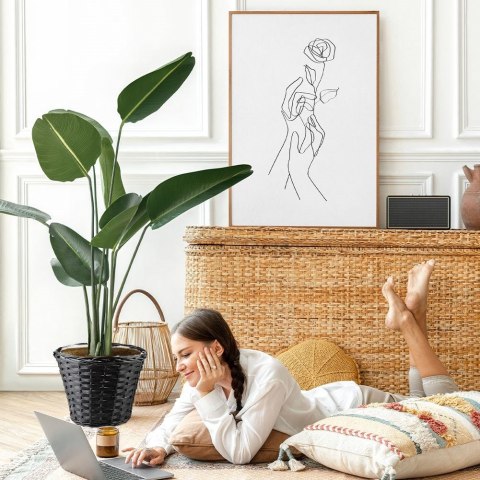 Osłona na doniczki osłonka wiklinowa doniczka czarna 30x25cm VILDE 339282