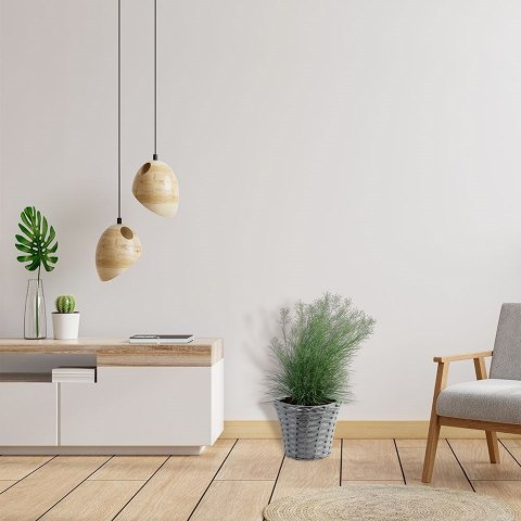 Osłona na doniczki osłonka wiklinowa doniczka szara 25x20cm VILDE 339277