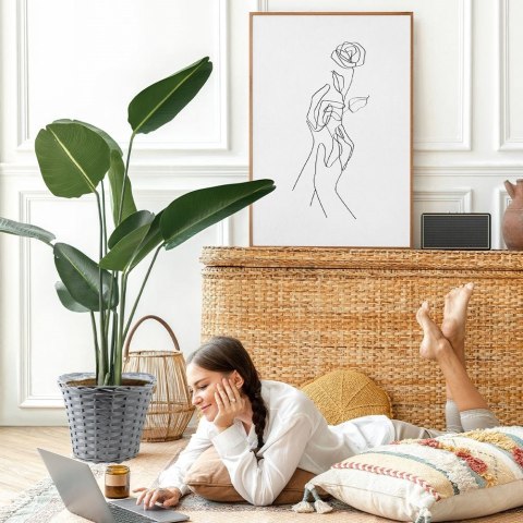 Osłona na doniczki osłonka wiklinowa doniczka szara 30x25cm VILDE 339281