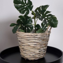 Osłona na doniczki osłonka wiklinowa niska beżowa doniczka 27x27cm VILDE 339168-S