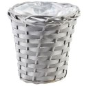 Osłona na doniczki osłonka wiklinowa niska doniczka szara 16x17cm VILDE 339279