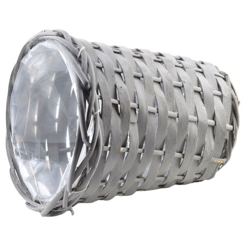 Osłona na doniczki osłonka wiklinowa niska doniczka szara 16x17cm VILDE 339279