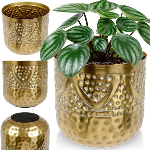 Osłonka na doniczkę metalowa złota doniczka osłona 14x14.5cm VILDE 569415