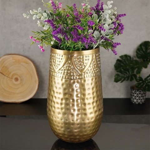 Osłonka na doniczkę metalowa złota doniczka osłona 18x30cm VILDE 569417