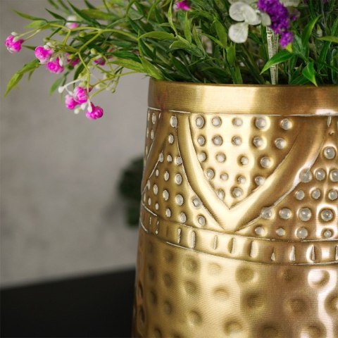 Osłonka na doniczkę metalowa złota doniczka osłona 18x30cm VILDE 569417