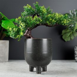 Osłonka na doniczki osłona ceramiczna doniczka czarna 10.5x13cm VILDE 569585