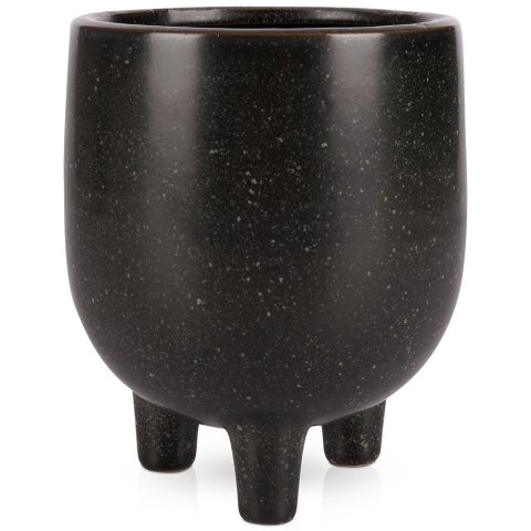 Osłonka na doniczki osłona ceramiczna doniczka czarna 10.5x13cm VILDE 569585