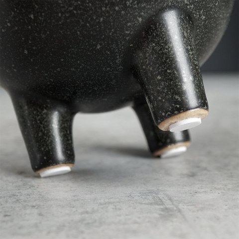 Osłonka na doniczki osłona ceramiczna doniczka czarna 10.5x13cm VILDE 569585