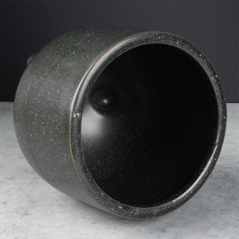 Osłonka na doniczki osłona ceramiczna doniczka czarna 10.5x13cm VILDE 569585