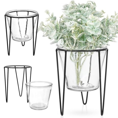 Wazon na kwiaty szklany ozdobny 16cm VILDE 569436