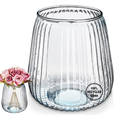 Wazon na kwiaty szklany ozdobny 19cm VILDE 569654