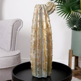 Wazon na kwiaty wysoki cementowy złoty kaktus 47.5cm VILDE 569930