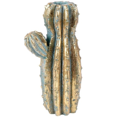 Wazon na kwiaty wysoki ceramiczny złoty kaktus 41.5cm VILDE 569931