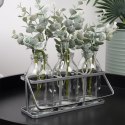 Wazony na kwiaty szklane ozdobne ze stojakiem 3 sztuki VILDE 569768