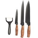 Zestaw noży kuchennych z obieraczką 4-ele noże kuchenne komplet BRUNBESTE BB-3777