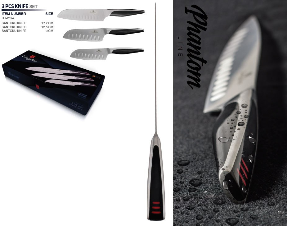 ZESTAW 3 NOŻY SANTOKU BERLINGER HAUS PHANTOM BH-2024 ZESTAW 3 NOŻY SANTOKU BERLINGER HAUS PHANTOM BH-2024