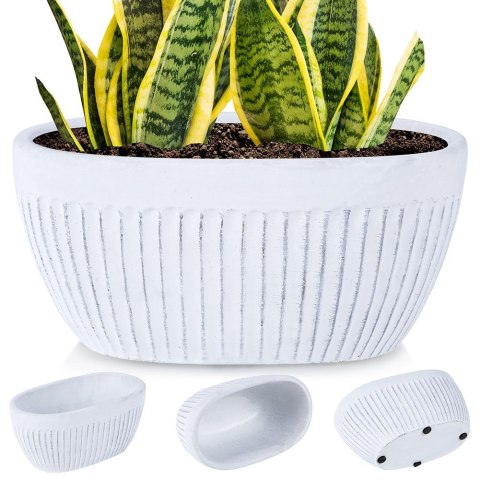 Doniczka ceramiczna donica biała 20x11cm VILDE 569914