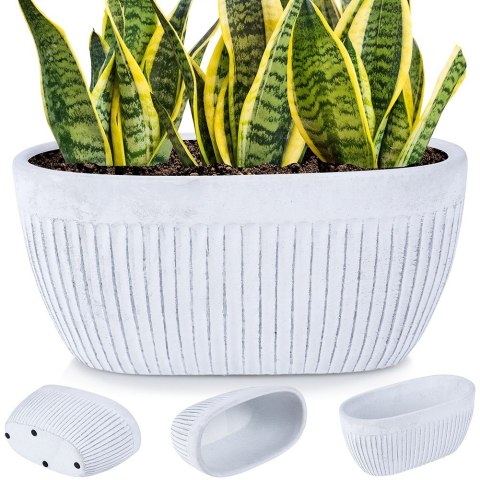 Doniczka ceramiczna donica biała 26x13cm VILDE 569915