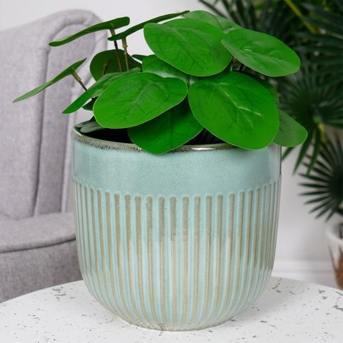 Doniczka porcelanowa donica duża zielona 17cm VILDE 569918