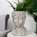 Osłona na doniczkę doniczki duża cementowa osłonka ozdobna złota głowa 32cm VILDE 339457