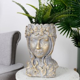 Osłona na doniczkę doniczki duża cementowa osłonka ozdobna złota głowa 32cm VILDE 339457