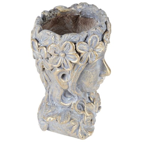 Osłona na doniczkę doniczki duża cementowa osłonka ozdobna złota głowa 32cm VILDE 339457